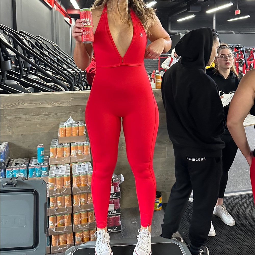 V back workout jumpsuit